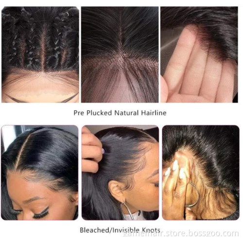 Unprocessed Vietnamese Cuticle Aligned Human Hair Lace Frontal Wig Transparent Swiss Lace Front Body Wave Wig Undetectable Knots